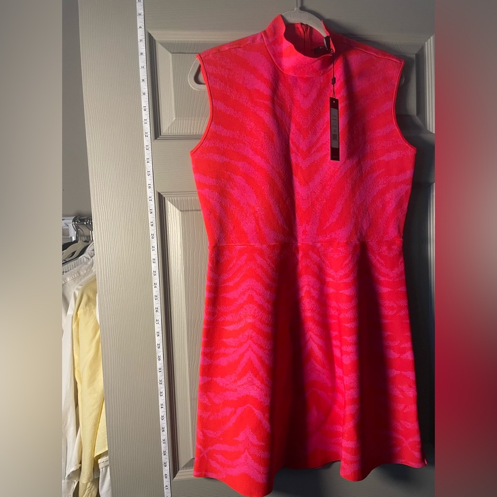 BCBG Green/Pink Zebra Print Dress